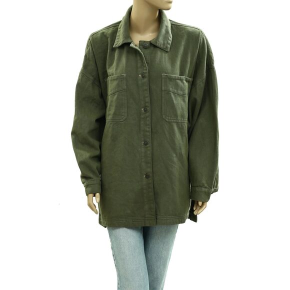 Free People We The Free Madison City Denim Jacket Top Oversized M New 285614 - Picture 6 of 10